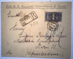 Norway NK UNRECORDED Registered Cover CHRISTIANSSAND 1901 > Netherlands (Norvége Lettre Amsterdam Brief Norwegen - Storia Postale