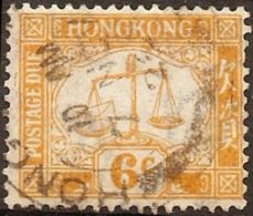Hong Kong 1924 Posstage Due 6 Cents Yellow Cancelled - Timbres-taxe