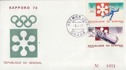 Enveloppe  FDC  1er  Jour  SENEGAL   Jeux  Olympiques  D' Hiver   SAPPORO   1972 - Hiver 1972: Sapporo