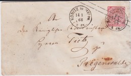 NDP Ganzsache U 1 A Nv Preußen K1 Konitz Ostgebiete Westpreußen N Regenwalde 1868 - Entiers Postaux