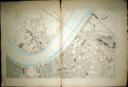 33 BORDEAUX DOUBLE PLANCHE PLAN DU PORT ET DE LA VILLE  EN 1886 DE L'ATLAS DES PORTS DE FRANCE 98 X 66 Cm - Nautical Charts