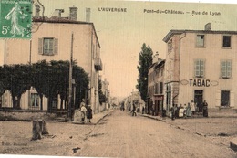 PONT-DU-CHATEAU RUE DE LYON (CARTE TOILE ET COLORISEE) - Pont Du Chateau