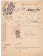 Facture 1897 /  MARSEILLE - MAGAN MEFFRE - Savonnerie à Vapeur. TIMBRE QUITTANCE 10 C - Drogisterij & Parfum