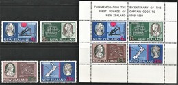 1969 New Zealand Bicentenary Of Captain Cook's Landing On NZ Set And Minisheet (** / MNH / UMM) - Ongebruikt