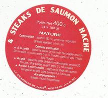 Autocollant , Steack De Saumon Haché , LA SAUMONERIE DE PARIS - Stickers