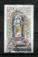 La Vierge Du Remei,sculpture Romane,église De Santa Coloma.Année Européenne Du Patrimoine. Timbre Oblitéré 1 ère Qualité - Gebruikt