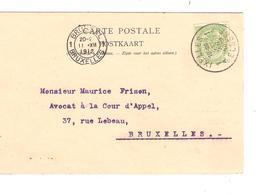 PR6357/ TP 83 Armoiries Perforé B.O. S/CP Publicitaire Banque D'Outremer C.Ixelles 1912 V.BXL C.d'arrivée - 1909-34