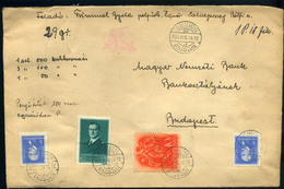 ZALAEGERSZEG 1933. Értéklevél, Négybélyeges Vegyes Bérmentesítéssel Budapestre - Brieven En Documenten