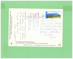 2004 AUSTRALIA AIR MAIL POSTCARD FAUNA WITH 1 STAMP TO ITALY - Lettres & Documents