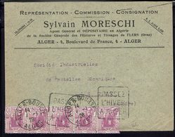 Algérie - 1928 "S. Moreschi - Filatures Et Tissages Alger" Bande De 5, Vues D'Alger, Pour Le Puy - Oblitérations Daguin. - Lettres & Documents