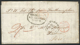 PERU: Entire Letter Sent Stampless From Liverpool To Lima On 1/JUN/1864, With Manuscrip "2/" Due Mark, Red "PAID LIVERPO - Perú