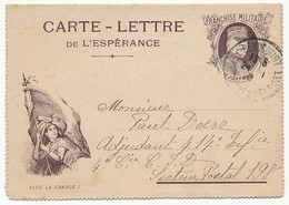Franchise Militaire - Carte-lettre De L'Espérance - Simili Joffre - Vive La France (Alsacienne) - 1916 - Briefe U. Dokumente