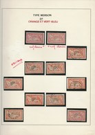 TIMBRES TYPE MERSON N° 119 -2 EXEMPLAIRES NEUF CHARNIERE + 9 EXEMPLAIRES OBLITERES -ANNEE 1900 - COTE : 40 € - 1900-27 Merson