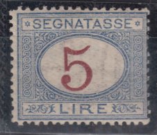 Italy 1903 Porto Segnatasse Sassone#30 Mi#20, 5 Lire, Mint Hinged - Taxe