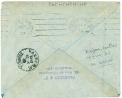 SAÏGON - CENTRAL COCHINCHINE 1939 Oblit. Krag 5 Lo En Arrivée (rare) - Lettres & Documents