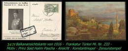 TURKEY ,EARLY OTTOMAN SPECIALIZED FOR SPECIALIST, SEE...Colorierte Postkarte Von 1916 - Storia Postale
