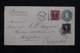 ETATS UNIS - Entier Postal + Complément De New York Pour La France En 1900 - L 24694 - ...-1900