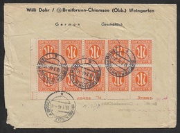 1946 - R  Brief AM Bizone - 8 Pfg (z) X 11 Bogenrand Mit Plattennummer 45869 - Schalterbogen OL Selten - Lettres & Documents