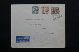 ESPAGNE - Enveloppe Par Avion De Las Palma En 1937 Pour Paris, Cachet De Censure Au Verso - L 24767 - Marques De Censures Républicaines