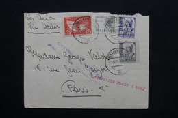 ESPAGNE - Enveloppe De Palma De Mallorca Pour Paris En 1937 Avec Contrôle Postal , Par Avion Via Rome - L 24788 - Marques De Censures Républicaines