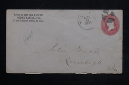 ETATS UNIS - Entier Postal Commerciale De Cedar Rapids En 1884 Pour Reinbeck - L 24954 - ...-1900