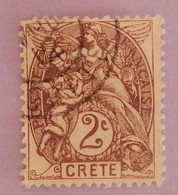 CRETE BUREAU FRANCAIS YT 2 OBLITERE ANNEE 1902/1903 - Oblitérés