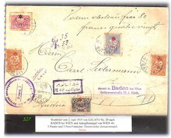 TURKEY ,EARLY OTTOMAN SPECIALIZED FOR SPECIALIST, SEE...Mi. Nr. Wertbrief Nach Baden Bei Wien - Selten - Covers & Documents