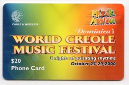 DOMINIQUE REF MV CARDS DOM-C10 Année 2000CREOLE FESTIVAL 2000 - Dominica
