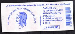 France 1513  Carnet Marianne De Dulac Non Plié  Neuf ** TB MNH  Sin Charnela Faciale 8.9 - Moderne : 1959-...