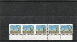 Canada -1987- Michel # 1070 F+H- Strip Of 5 - MNH (**) - Postzegels