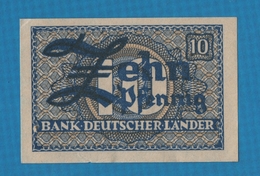GERMANY BANK DEUTSCHER LÄNDER 10 PFENNIG  Banknote 	ND (1948) P# 12 - 10 Pfennig
