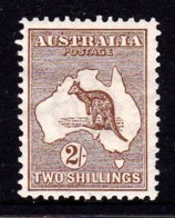 Australia 1913 Kangaroo 2/- Brown 1st Watermark MH - - - Neufs