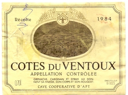 Etiket Etiquette - Vin - Wijn - Cotes Du Ventoux - 1984 - Côtes Du Ventoux