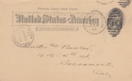 Sc#UX10 1c Grant 1891 Postal Card, Request For Property Insurance Policy, Pacific States Savings Loan & Building Company - ...-1900