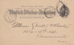 Sc#UX10 1c Grant 1891 Postal Card, Request For Property Insurance Policy, Pacific States Savings Loan & Building Company - ...-1900