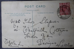 POSTCARD POTCHEFSTROOM -> UK 30-10-1905 CROSSING A DRIFT - Lettres & Documents