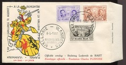 1957  "FDC"  N° 1013-1014-1015 Hommes Célèbres - 1951-1960