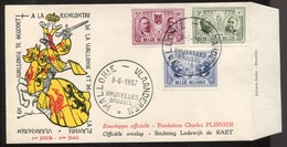 1957  "FDC"  N° 1016-1017-1018 Hommes Célèbres - 1951-1960