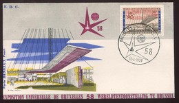 1958 "FDC"  N° 1047  Expo 58  Porte Benelux - 1951-1960
