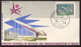 1958 "FDC"  N° 1048  Expo 58  Génie Civil - 1951-1960