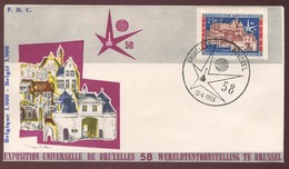 1958 "FDC"  N° 1050  Expo 58  Belgique 1900 - 1951-1960