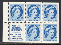 Canada 1954 Mint No Hinge, Booklet Pane, Sc# 341a, SG - Paginas De Cuadernillos