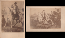 Battle At Wagram - Set Of 2 Vintage Reproduction Photos Napoleon On A Horse, After Verney Painting Bataille De Wagram - Personalità