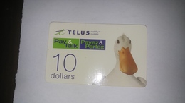 Canada-(573093988199)-telus-(53)-(10$)-prepiad Used Card(card Board)+1card Prepiad Free - Kanada