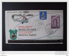 Belgique 1957 Enveloppe Officielle Rodan  Première Liaison Par Hélicoptère Bruxelles Paris Avec N° 995 - 1951-1960