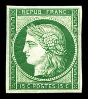 ** N°2e, 15c Vert, Impression De 1862. Fraîcheur Postale, SUP (certificat)  Qualité: ** - 1849-1850 Ceres