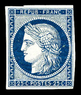 ** N°4a, 25c Bleu Foncé, Exceptionnelle Fraîcheur, R.R.R, SUPERBE (signé Brun/certificat)  Qualité: ** - 1849-1850 Ceres