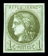 ** N°39A, 1c Olive Report 1, SUP (certificat)  Qualité: ** - 1870 Emission De Bordeaux