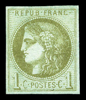 * N°39Ca, 1c Olive Clair Rep 3. TB  Qualité: *  Cote: 200 Euros - 1870 Emission De Bordeaux