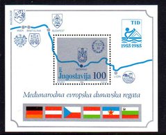 YUGOSLAVIA 1985 Danube Regatta Block MNH / **.  Michel Block 26 - Blocks & Sheetlets